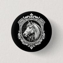 Vintage Gold Horse Portrait Ornate Art