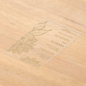 Vintage Gold Mehndi Henna Muslim Wedding Acryl Uitnodigingen (Laagn)