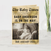 vintage gold Newspaper Pregnancy Announcement (Voorkant)