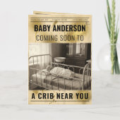 vintage gold Newspaper Pregnancy Announcement (Achterkant)