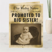 vintage gold Newspaper Pregnancy Announcement Kaart (Voorkant)