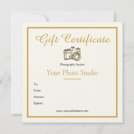 Vintage Gold Photography Gift Certificate Sjabloon