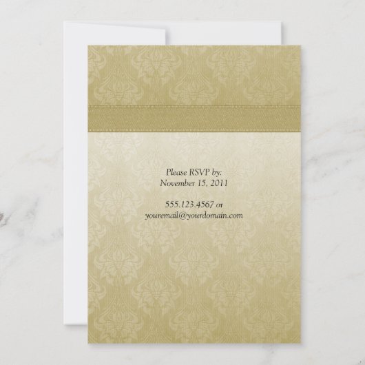 Vintage Gold Poinsettias Holiday Uitnodiging (Achterkant)