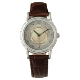 Vintage Gold Roman Numeral Brown Leather Custom Horloge