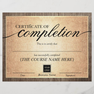 Vintage Gold Wood-certificaat