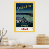 Vintage Golden Horn Istanbul Turkije Poster (Keuken)