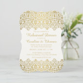 Vintage Golden Lace Elegant Kaart (Staand voorkant)