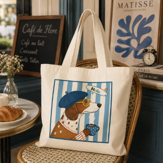 Vintage Golden Retriever Coffee Co Retro Grote Tote Bag