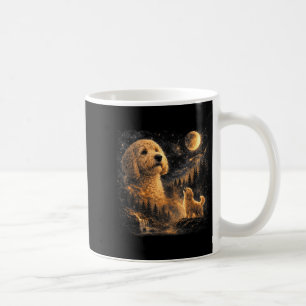 Vintage goldendoodle huilend naar de maan 90s retr koffiemok