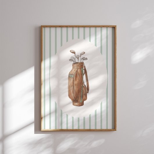 Vintage Golf Bag Wandkunst Poster