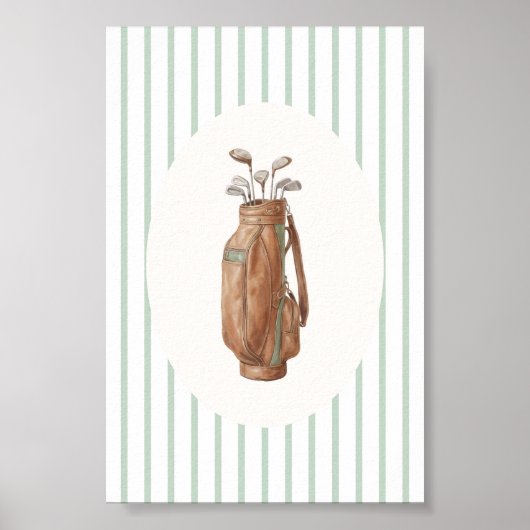 Vintage Golf Bag Wandkunst Poster (Voorkant)