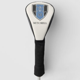 Vintage Golf Crest Gekruiste Clubs Aangepaste Naam Golfheadcover