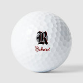 Vintage Golf Dad Monogram Old English Initials Golfballen (Voorkant)