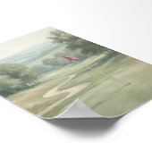 Vintage Golf Green with Flag Wall Art Poster (Hoek)