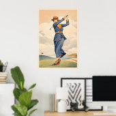Vintage Golf - Kunstprint Poster (Thuiskantoor)