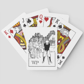 Vintage Golf Line Drawing Monogram Pokerkaarten