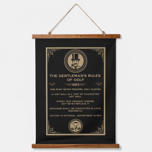 Vintage Golf Regels Muur Hangend Wandkleed (Voorkant)