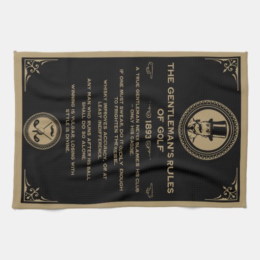 Vintage Golf Rules Wall  Theedoek (Horizontaal)