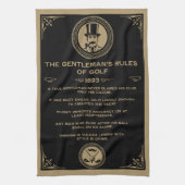 Vintage Golf Rules Wall  Theedoek (Verticaal)