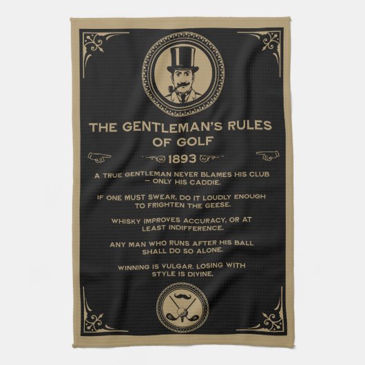 Vintage Golf Rules Wall Theedoek (Verticaal)