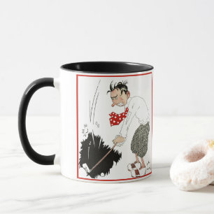 Vintage golf sportshumor, grappige dwaze golfer mok