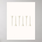 Vintage Golf Tee Wanddecoratie Poster (Voorkant)