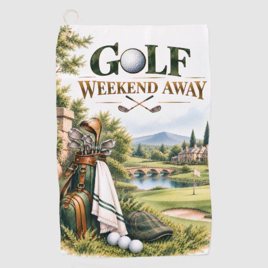 Vintage Golf Weekend Weg Handdoek (Voorkant)
