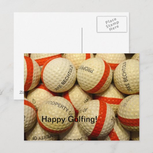 Vintage - Golfballen Briefkaart (Voorkant / Achterkant)