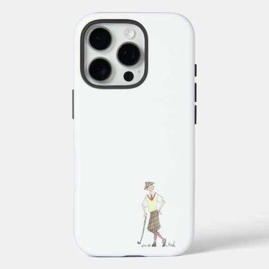 Vintage Golfer iPhone 16 Pro Case (Achterkant)