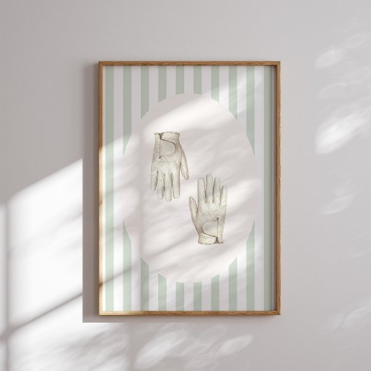 Vintage Golfhandschoenen Wandkunst Poster