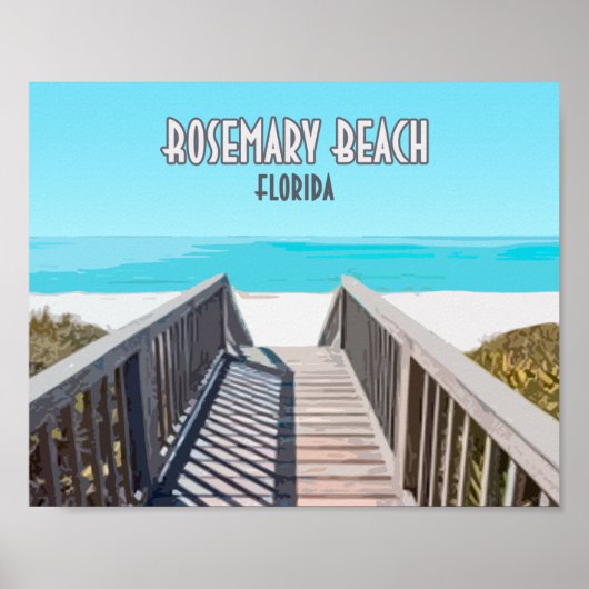 Vintage Golfkust van Rosemary Beach Florida Poster (Voorkant)