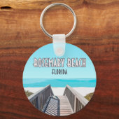 Vintage Golfkust van Rosemary Beach Florida Sleutelhanger (Voorkant)