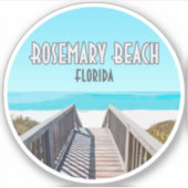 Vintage Golfkust van Rosemary Beach Florida Sticker (Voorkant)