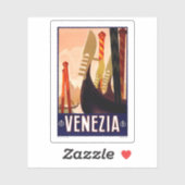 Vintage Gondola Venezia Italië Reis Sticker (Vel)