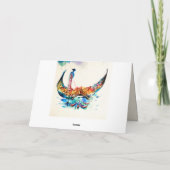 Vintage Gondola Venice City Travel Love Waterverf Kaart (Achterkant)