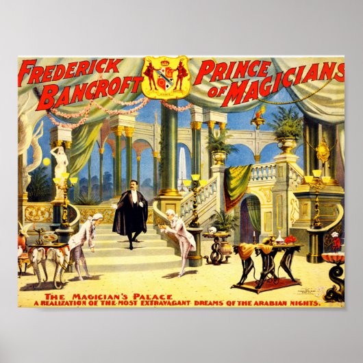Vintage Goochelaar Frederick Bancroft Poster (Voorkant)