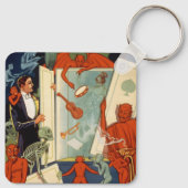 Vintage goochelshow Carter the Great Magie Act Sleutelhanger (Achterkant)