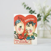 Vintage Good Egg Cute 1950s Valentijn Briefkaart (Staand voorkant)