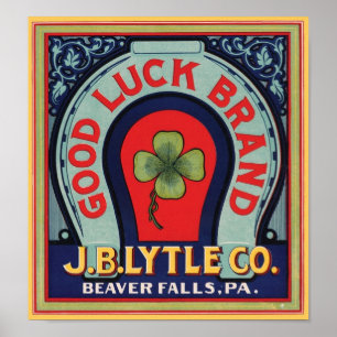 Vintage Good Luck Brand J. Bl Lytle Co. Crate Labe Poster