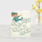 Vintage Good Luck Kaart (Gele Bloem)