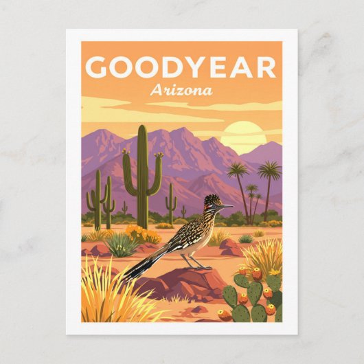 Vintage Goodyear Arizona Briefkaart (Voorkant)
