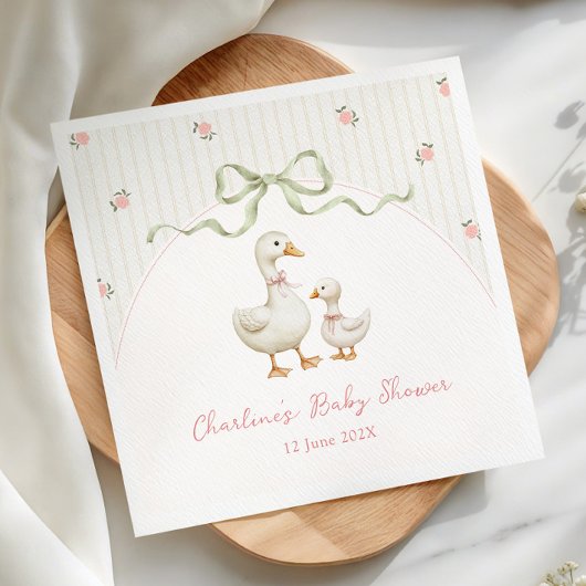 Vintage Goose Baby Shower Servet