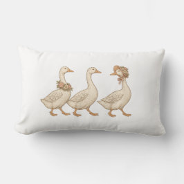 Vintage Goose Parade Throw Pillow  Farmhouse Decor Kussen