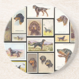 Vintage Gordon Setter Sigarettenkaartje Onderzette Zandsteen Onderzetter