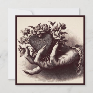 Vintage Goth Hart Valentijnsdag Retro Horror Kaart