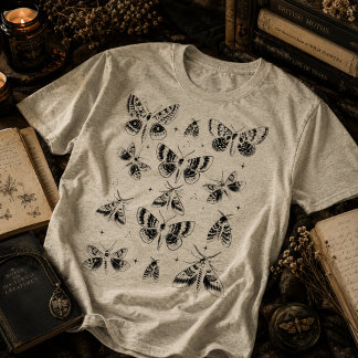 Vintage Goth Mot Celestiale Schets T-shirt