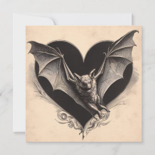 Vintage Goth Vleermuis Valentijnsdag Gotisch Retro Kaart