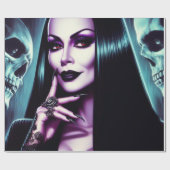 Vintage Goth Vrouw Cadeaupapier (Vlak)