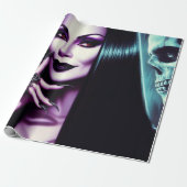 Vintage Goth Vrouw Cadeaupapier (Uitgerold)