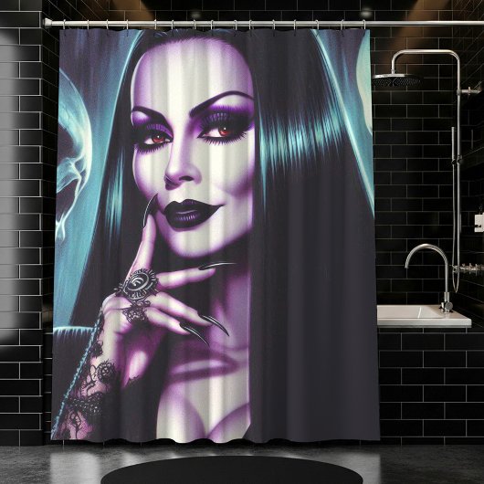 Vintage Goth-vrouw Douchegordijn